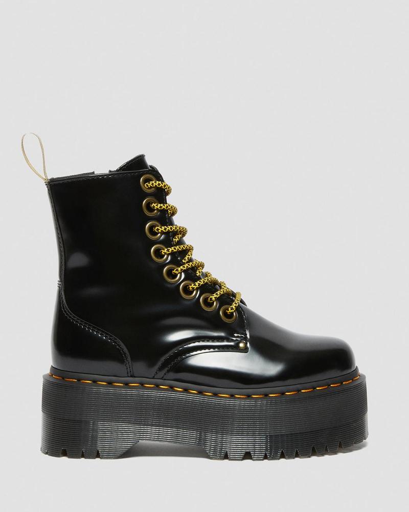 Black Women's Dr Martens Vegan Jadon Max Platform Boots | CA 263PJJ